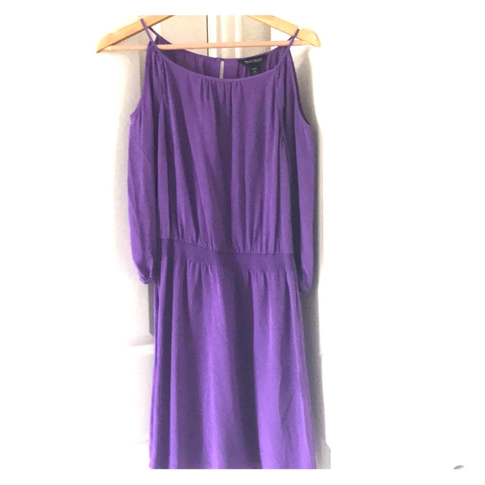 White House Black Market silk dress purple XS